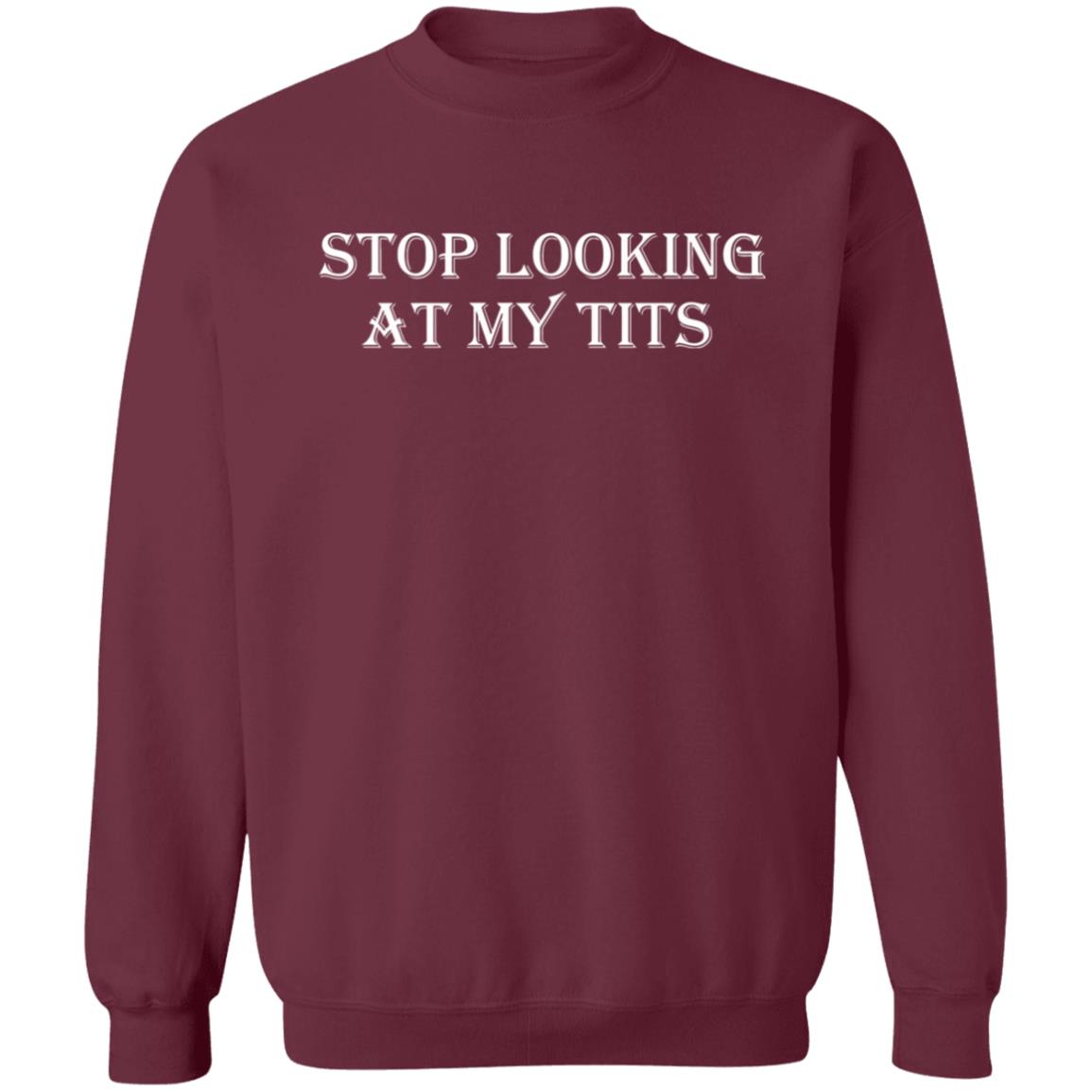 Stop Looking At My Tits Hoodie - Teechipus