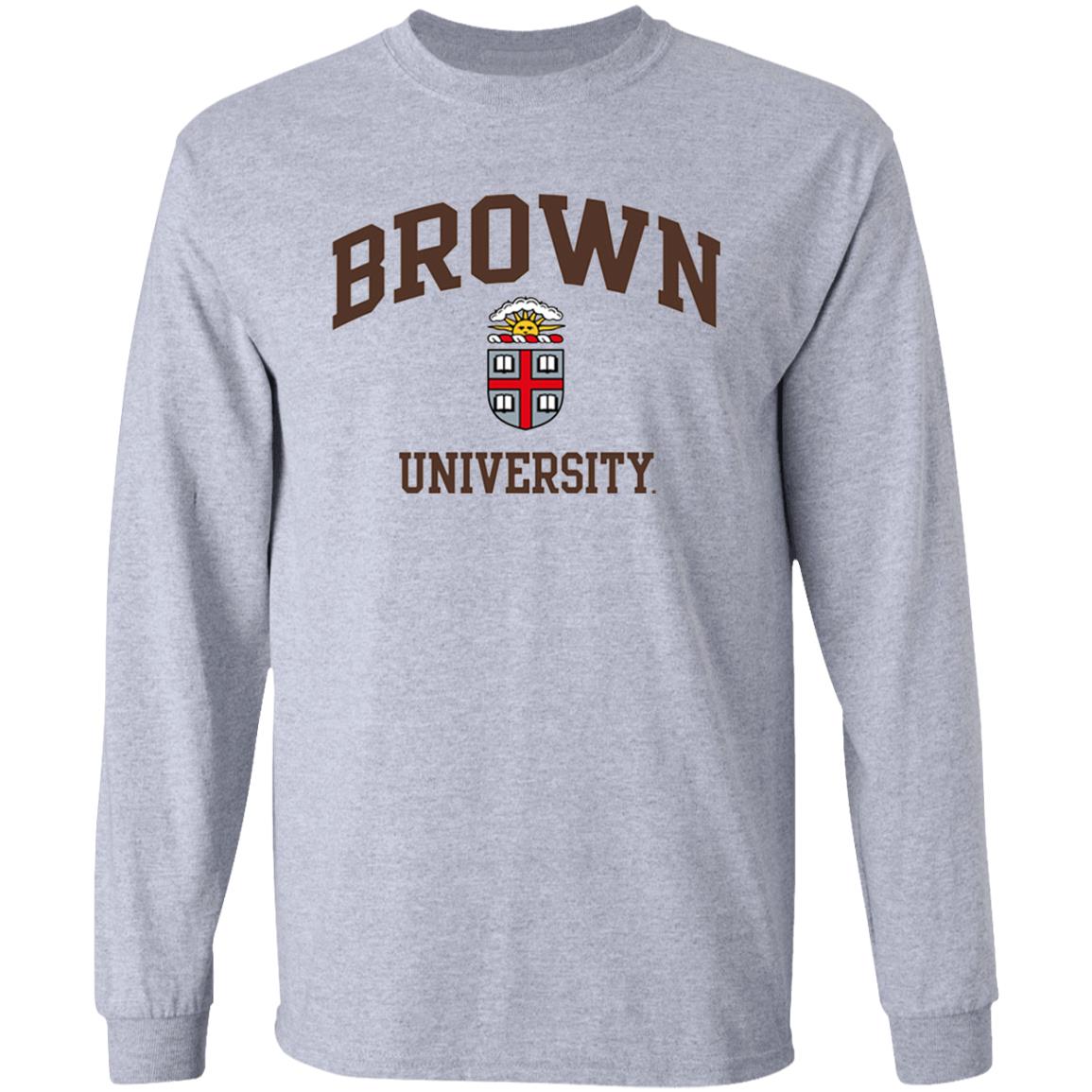 Brown University Men's Crew-Neck Sweatshirt-White - Teechipus