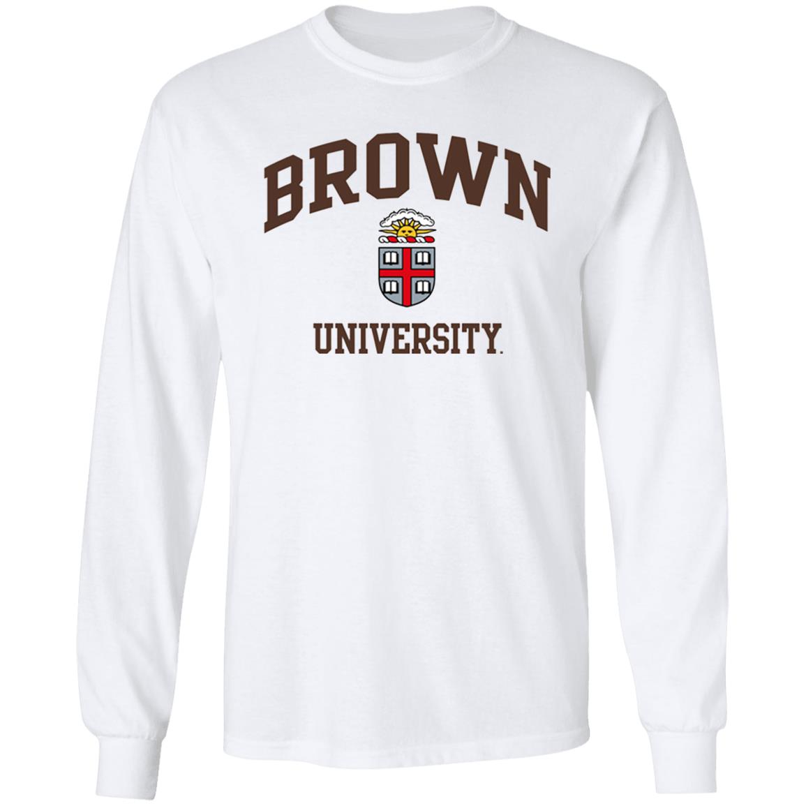 Brown University Men's Crew-Neck Sweatshirt-White - Teechipus