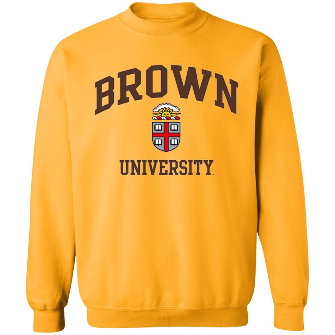 Brown University Men's Crew-Neck Sweatshirt-White - Teechipus