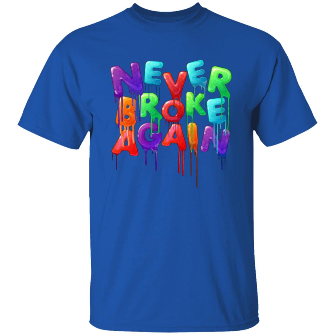 Never Broke Again Colorful Funny Black T-shirt - Teechipus