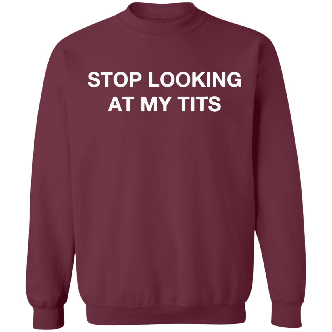 Stop Looking At My Tits Hooded Sweatshirt - Teechipus