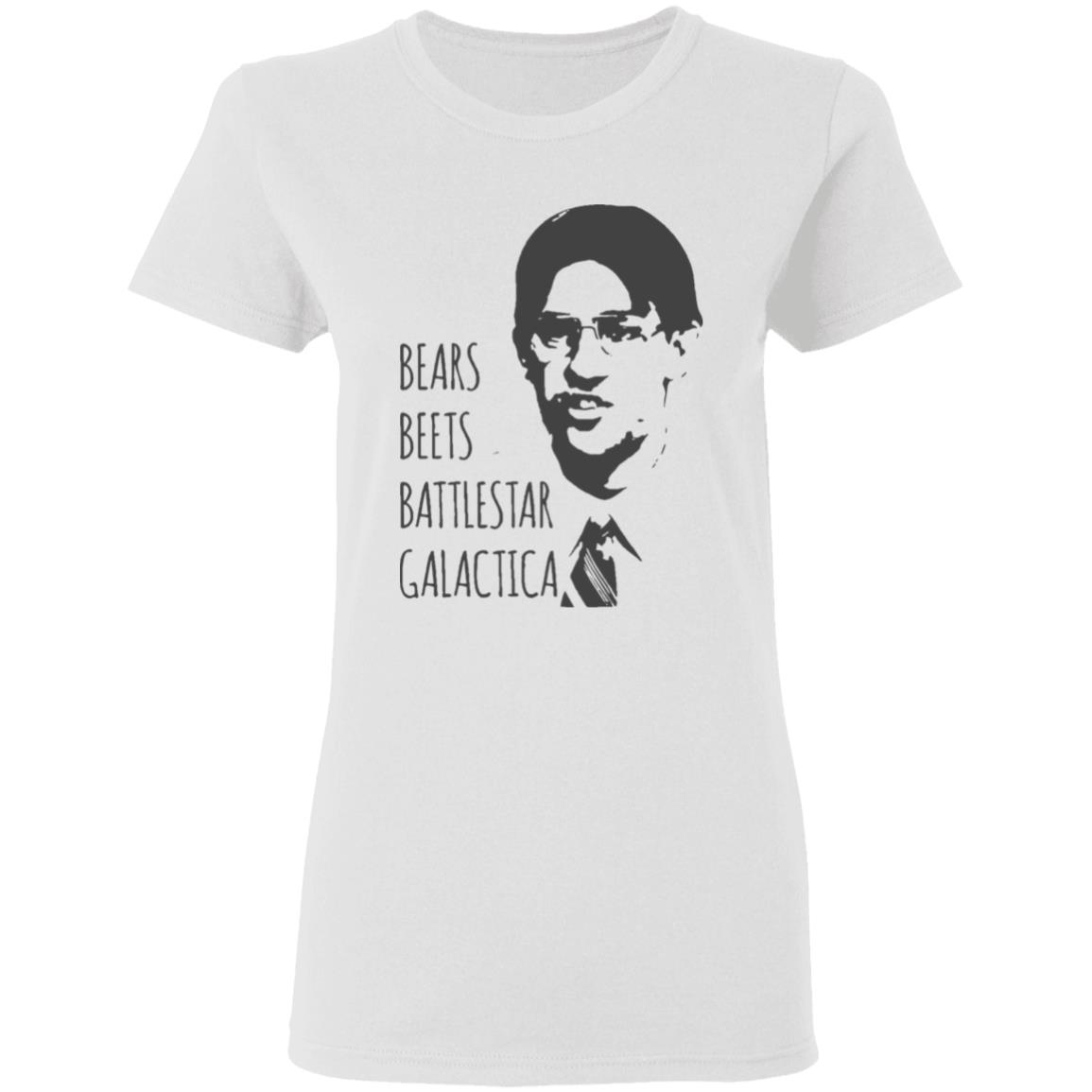 Bears Beets Battlestar Galactica T-Shirt Jim Halpert Office Shirt Dwight Schrute - Teechipus