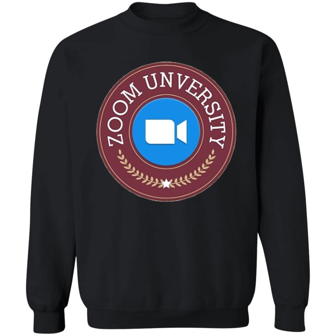 Zoom University Graphic Hoodie Black T Shirt - Teechipus
