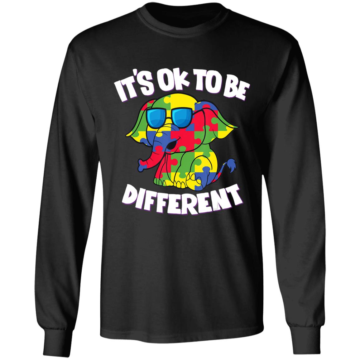 Its Ok To Be Different Autism Awareness Elephant Kids Sweatshirt - Teechipus