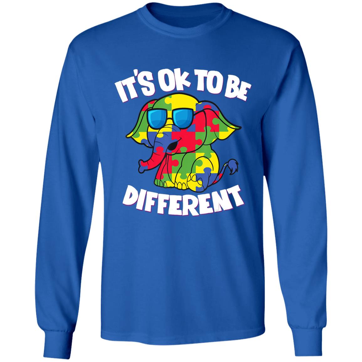 Its Ok To Be Different Autism Awareness Elephant Kids Sweatshirt - Teechipus