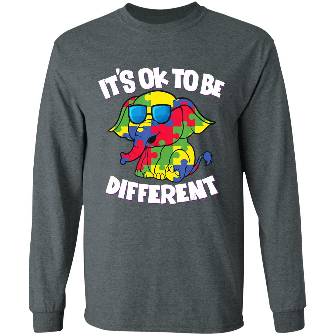 Its Ok To Be Different Autism Awareness Elephant Kids Sweatshirt - Teechipus