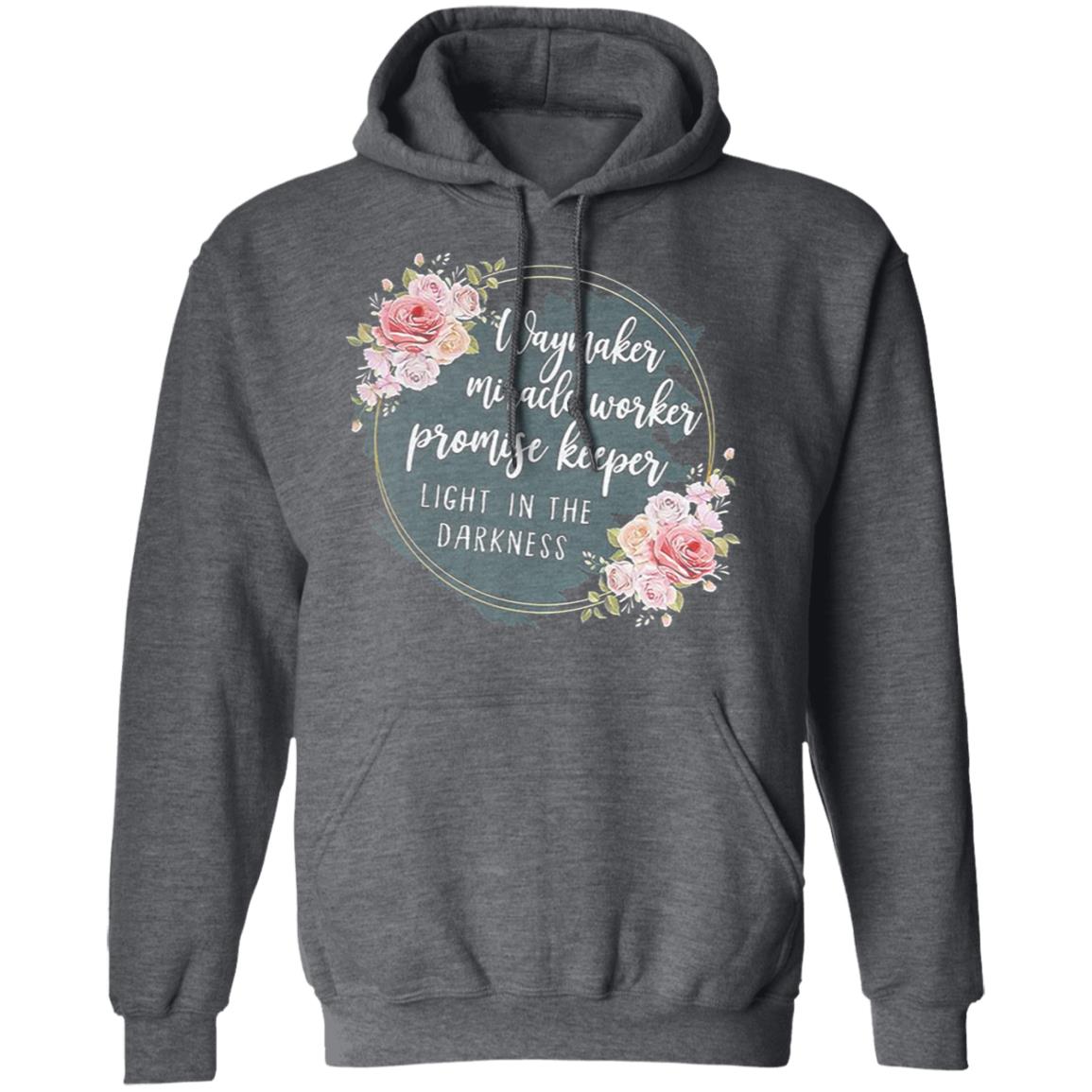 Waymaker miracle worker promise keeper light floral hoodie - Teechipus