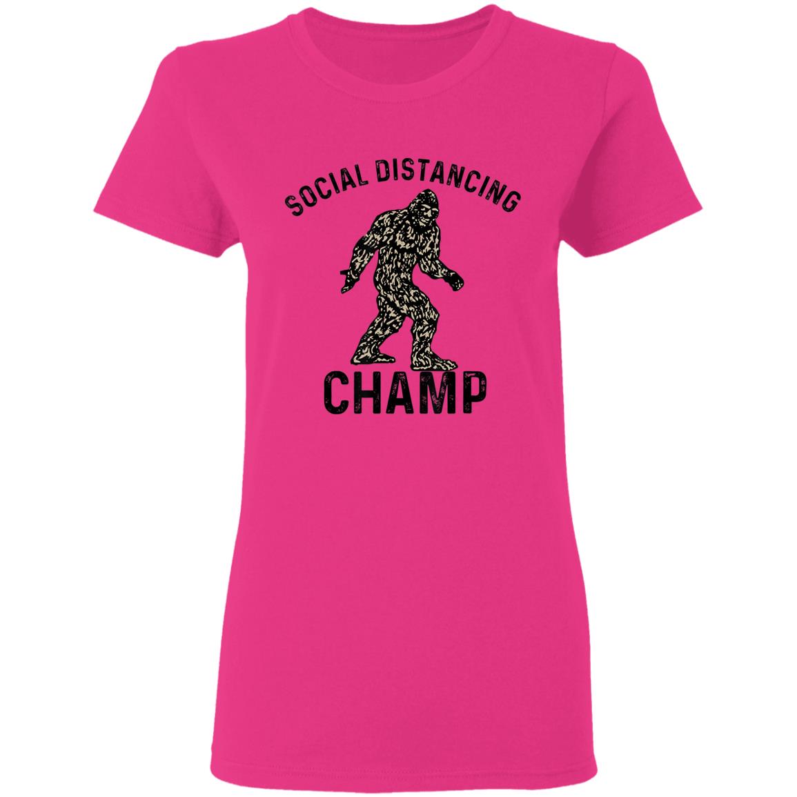 Social distancing champ introvert antisocial bigfoot fans T Shirt - Teechipus