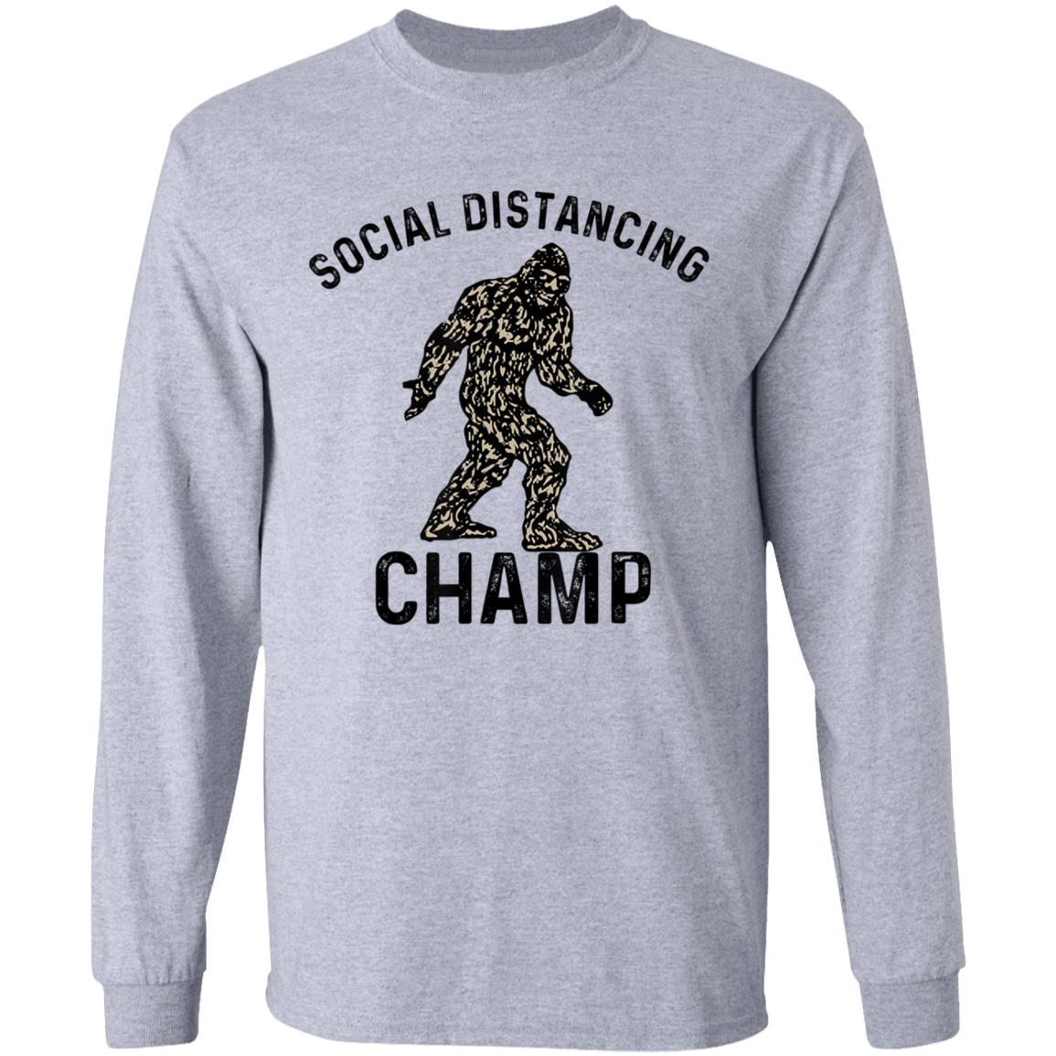 Social distancing champ introvert antisocial bigfoot fans T Shirt - Teechipus