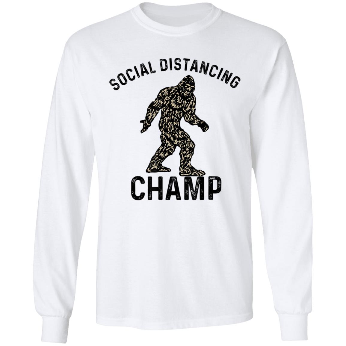Social distancing champ introvert antisocial bigfoot fans T Shirt - Teechipus