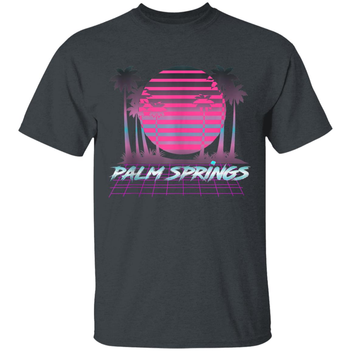 Palm Springs CA Vintage Retro 80s Vaporware Sunset Palm Tree Tank Top t shirt - Teechipus
