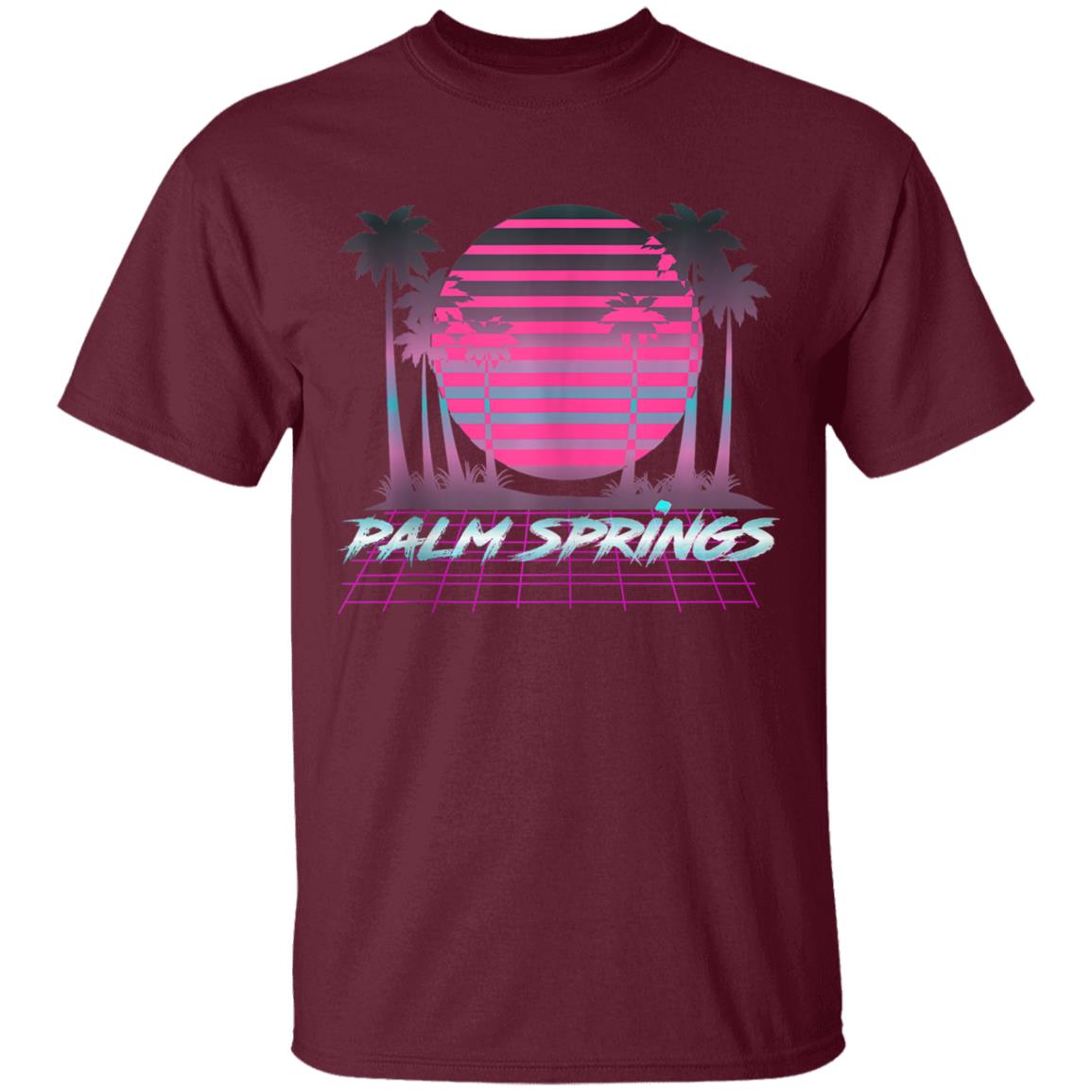 Palm Springs CA Vintage Retro 80s Vaporware Sunset Palm Tree Tank Top t shirt - Teechipus
