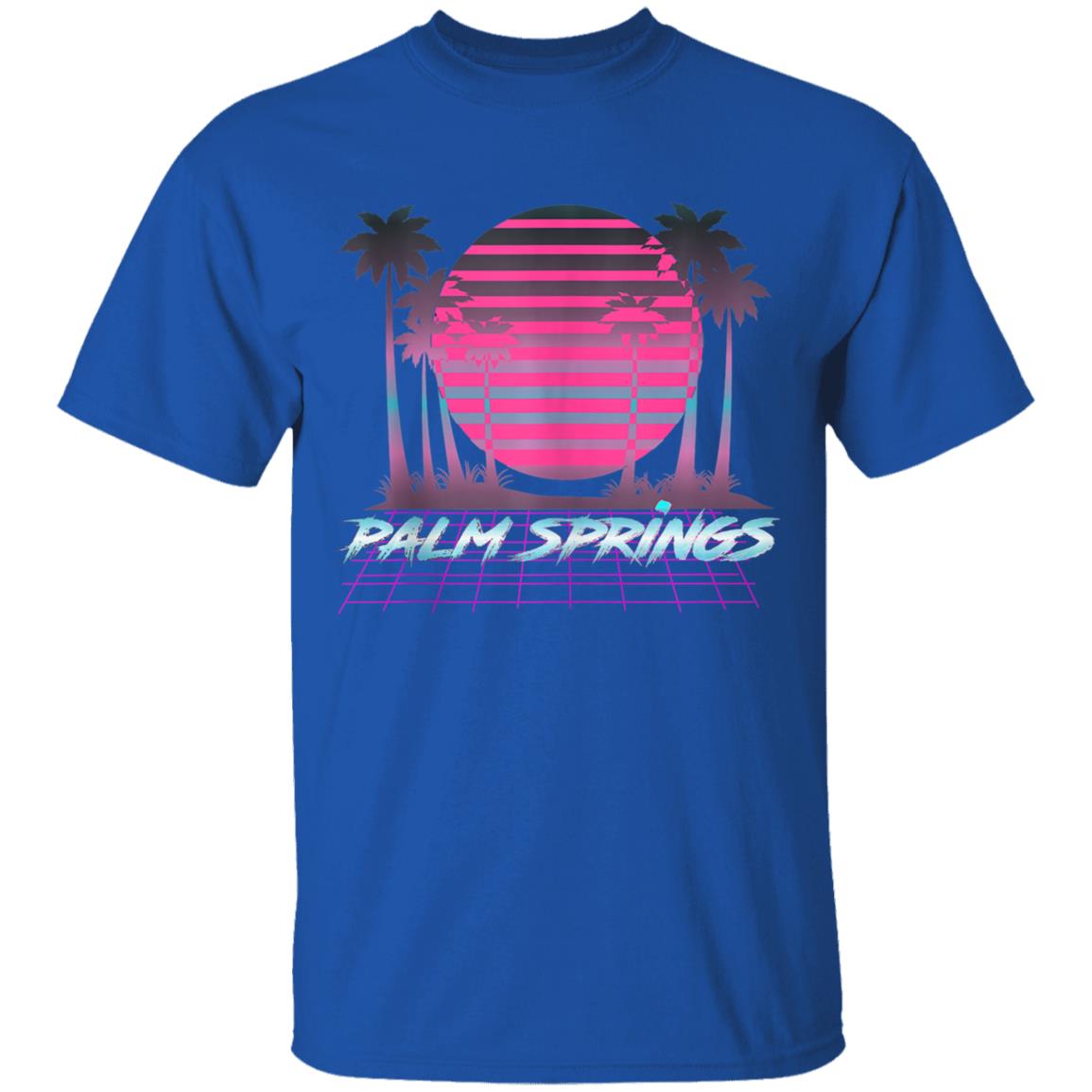Palm Springs CA Vintage Retro 80s Vaporware Sunset Palm Tree Tank Top t shirt - Teechipus