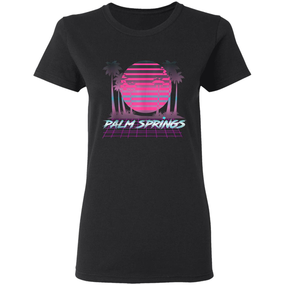 Palm Springs CA Vintage Retro 80s Vaporware Sunset Palm Tree Tank Top t shirt - Teechipus