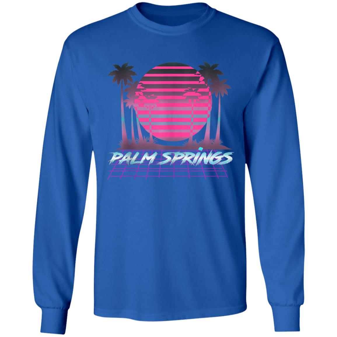 Palm Springs CA Vintage Retro 80s Vaporware Sunset Palm Tree Tank Top t shirt - Teechipus