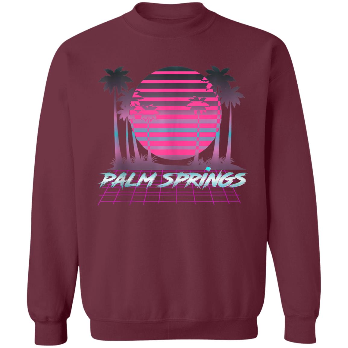 Palm Springs CA Vintage Retro 80s Vaporware Sunset Palm Tree Tank Top t shirt - Teechipus