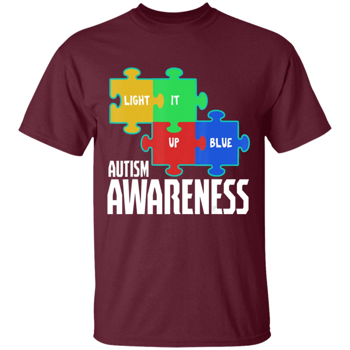 Light it up blue puzzle inspirational autism awareness gift t shirt - Teechipus
