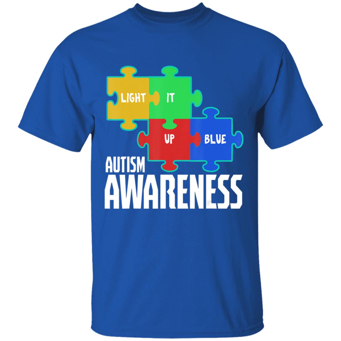 Light it up blue puzzle inspirational autism awareness gift t shirt - Teechipus