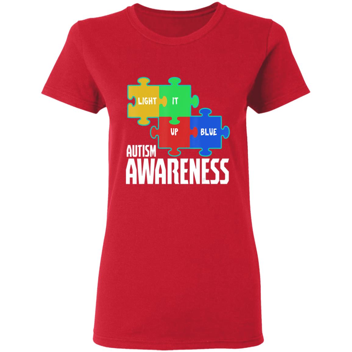 Light it up blue puzzle inspirational autism awareness gift t shirt - Teechipus