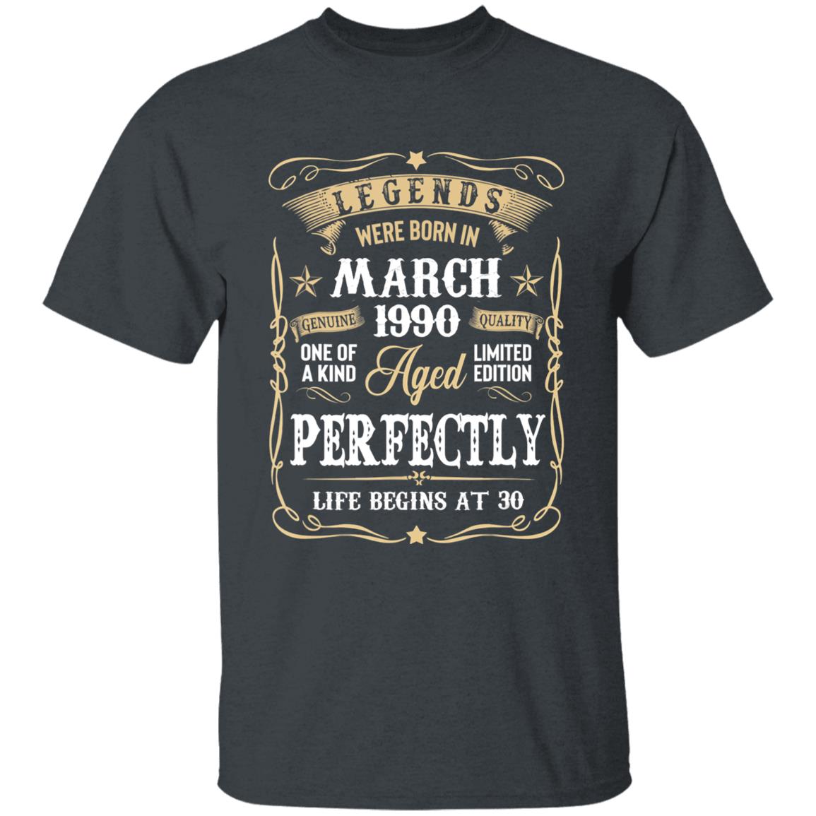Legends were born in march 1990 30th birthday gift t shirt - Teechipus