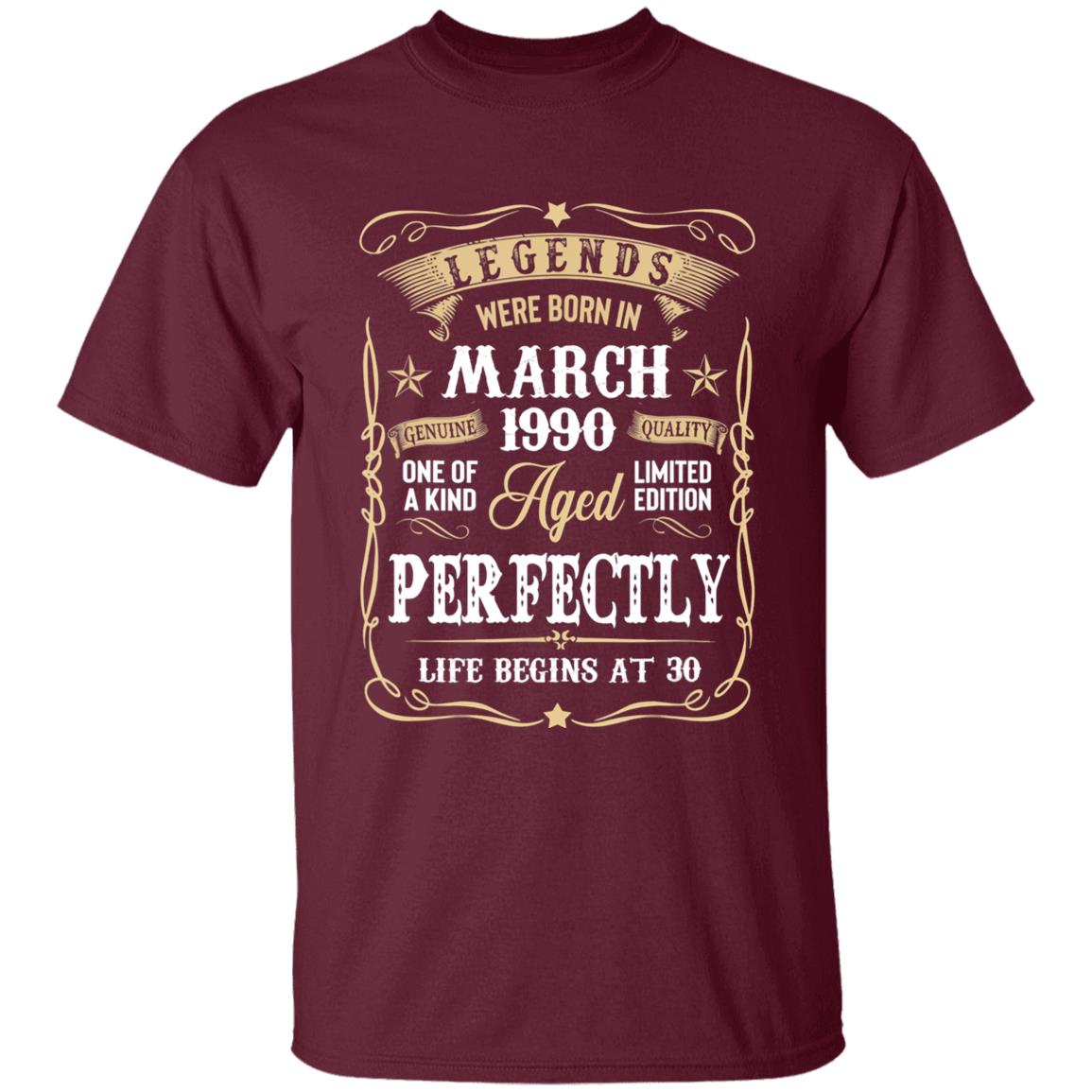 Legends were born in march 1990 30th birthday gift t shirt - Teechipus