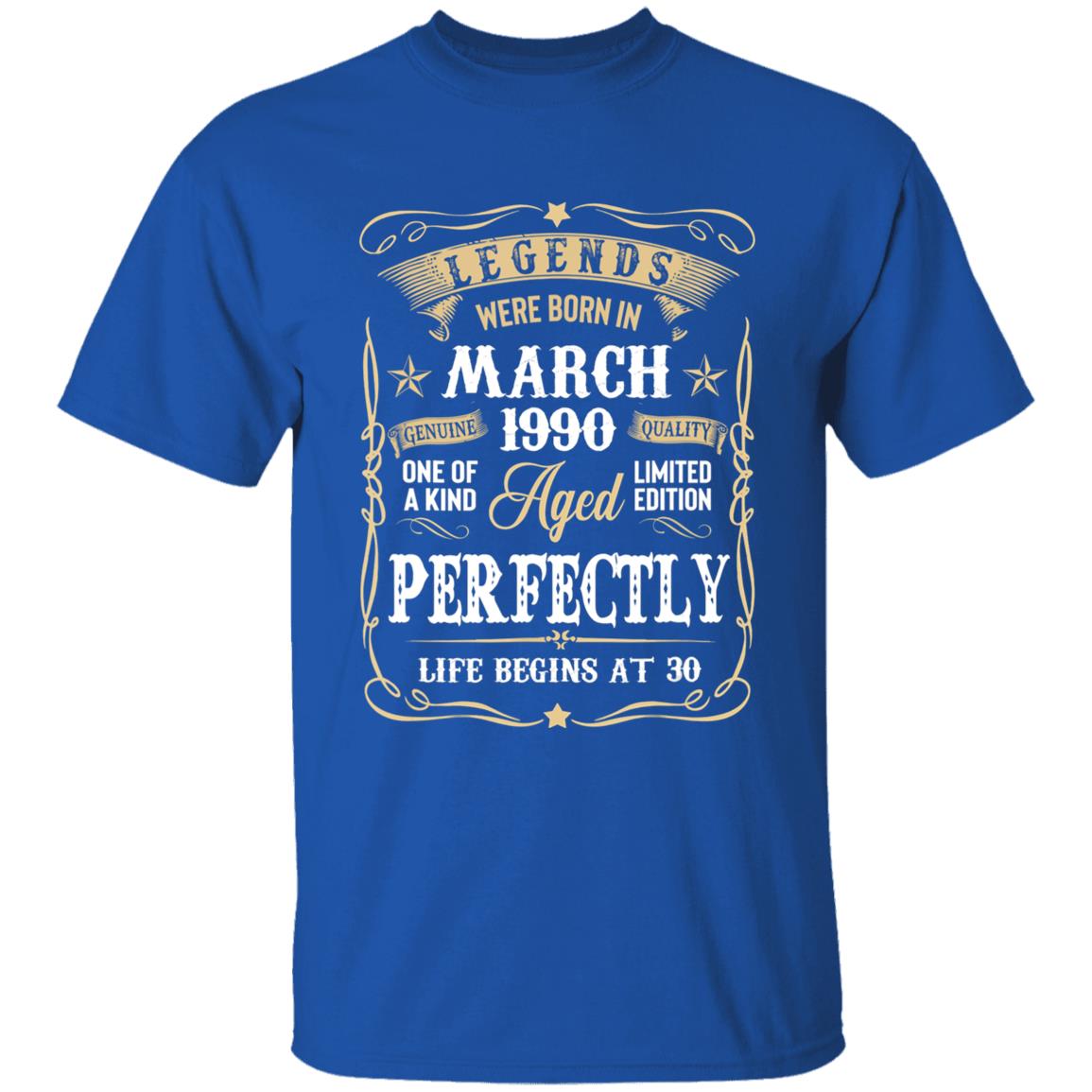 Legends were born in march 1990 30th birthday gift t shirt - Teechipus