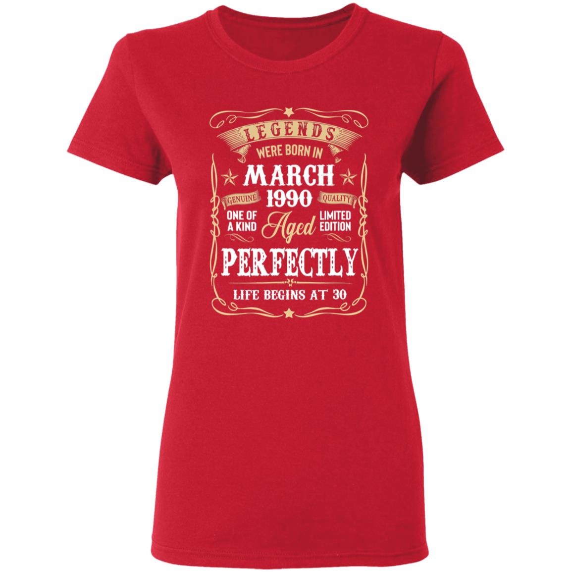 Legends were born in march 1990 30th birthday gift t shirt - Teechipus