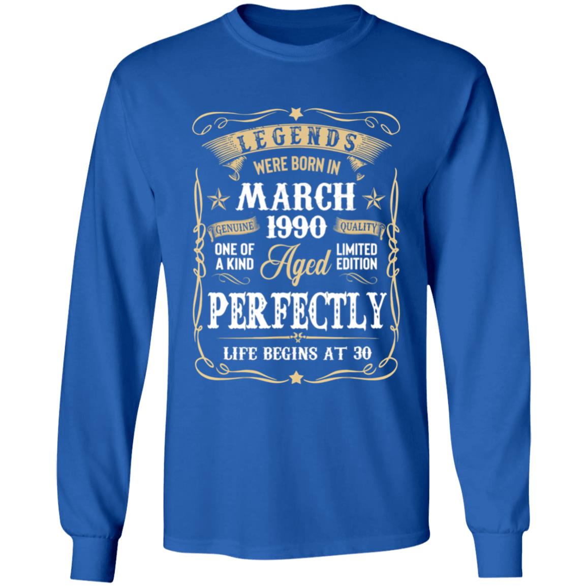 Legends were born in march 1990 30th birthday gift t shirt - Teechipus