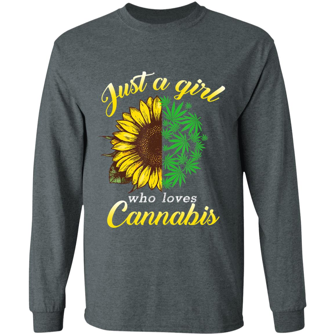 Just a girl who loves cannabis and sunflower T-Shirt - Teechipus
