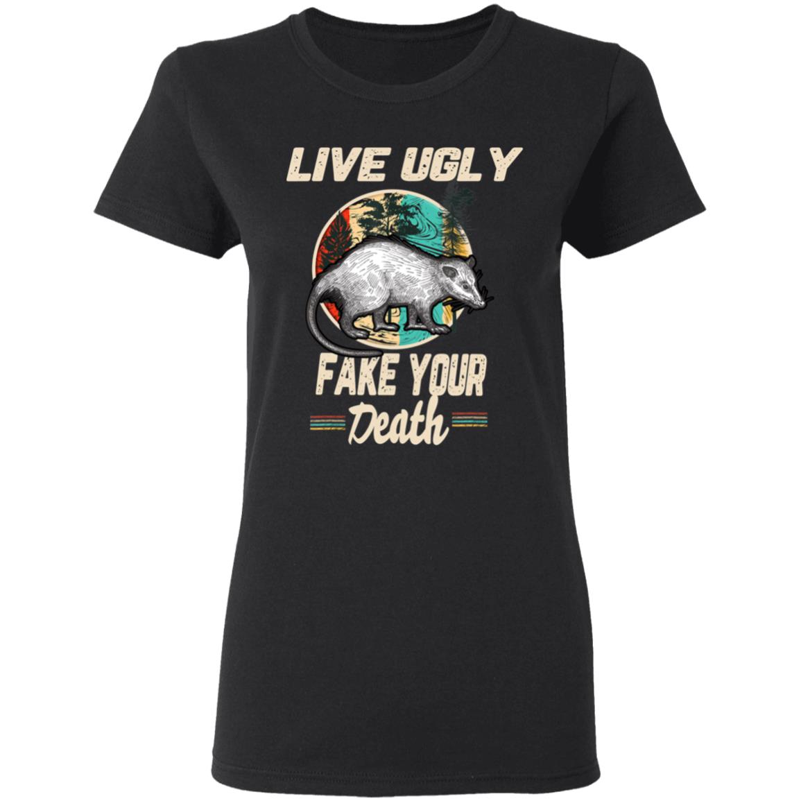 Funny Opossum Tee Shirt Live Ugly Possum T-Shirt - Teechipus