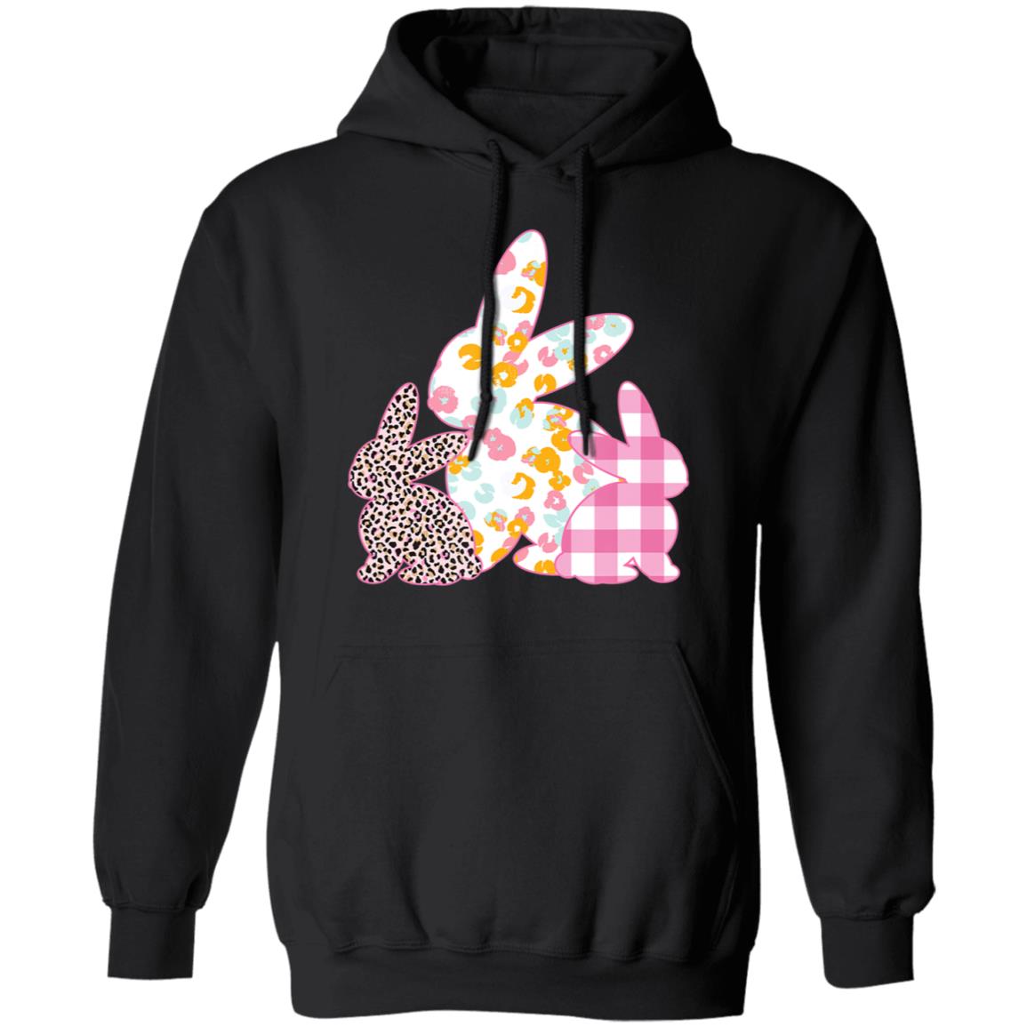 Easter s women girls easter bunny plaid leopard hoodie - Teechipus