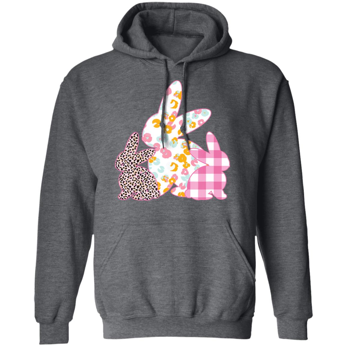 Easter s women girls easter bunny plaid leopard hoodie - Teechipus