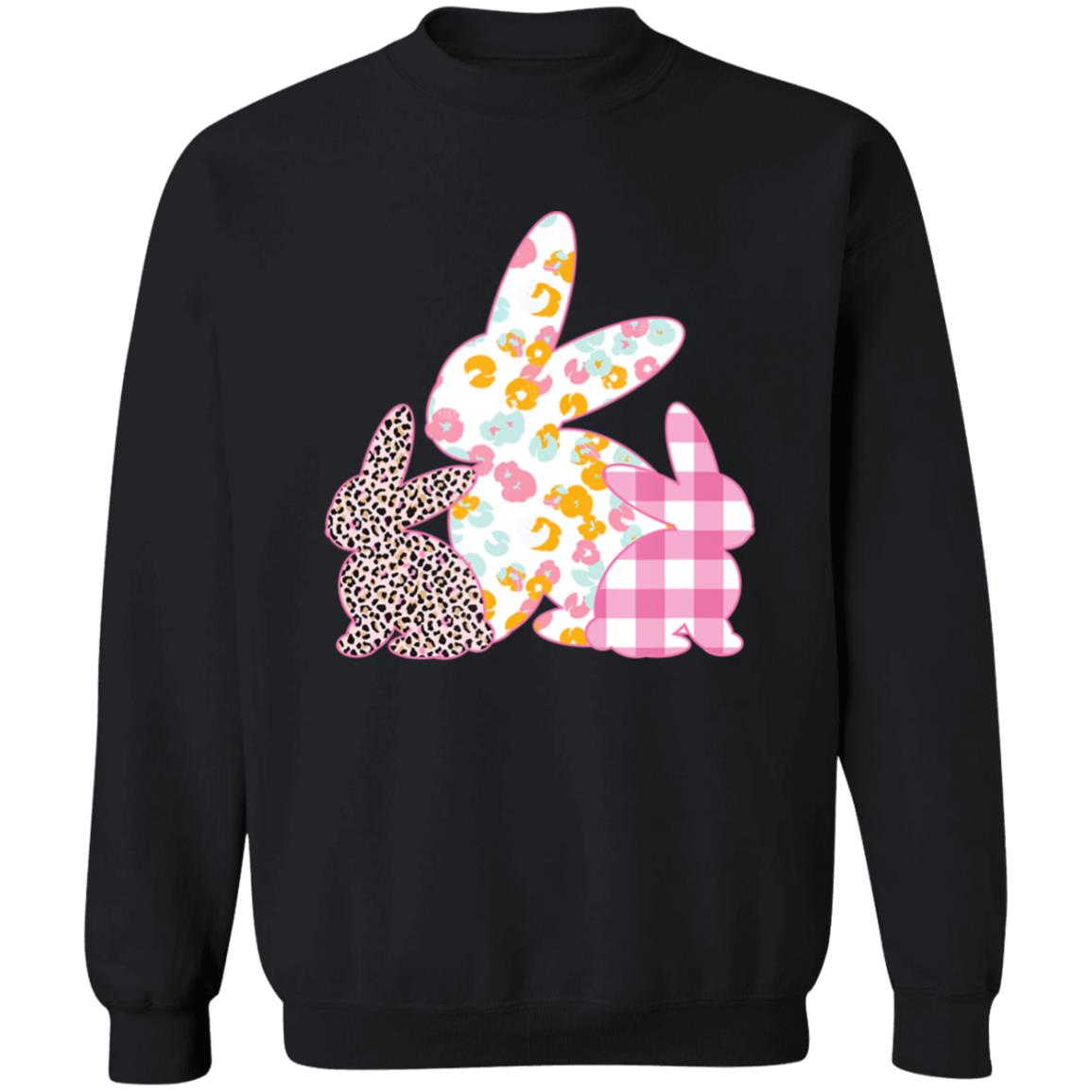 Easter s women girls easter bunny plaid leopard hoodie - Teechipus
