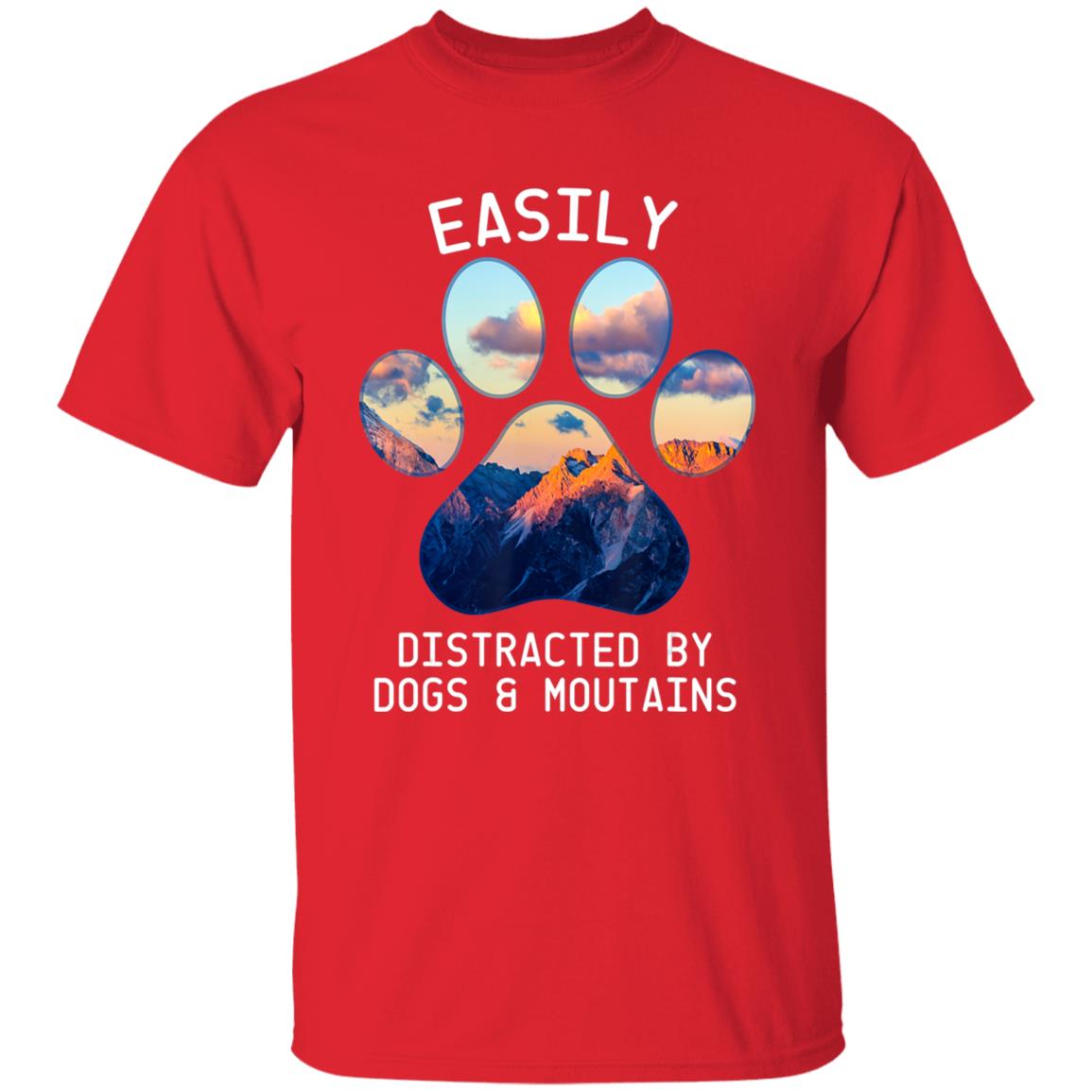Easily distracted by dog and mountains camping lover t shirt - Teechipus