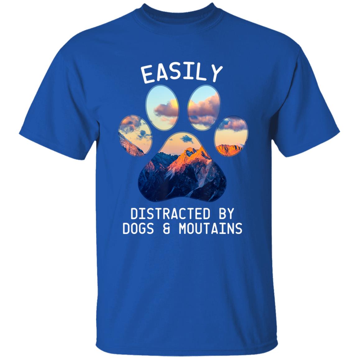 Easily distracted by dog and mountains camping lover t shirt - Teechipus
