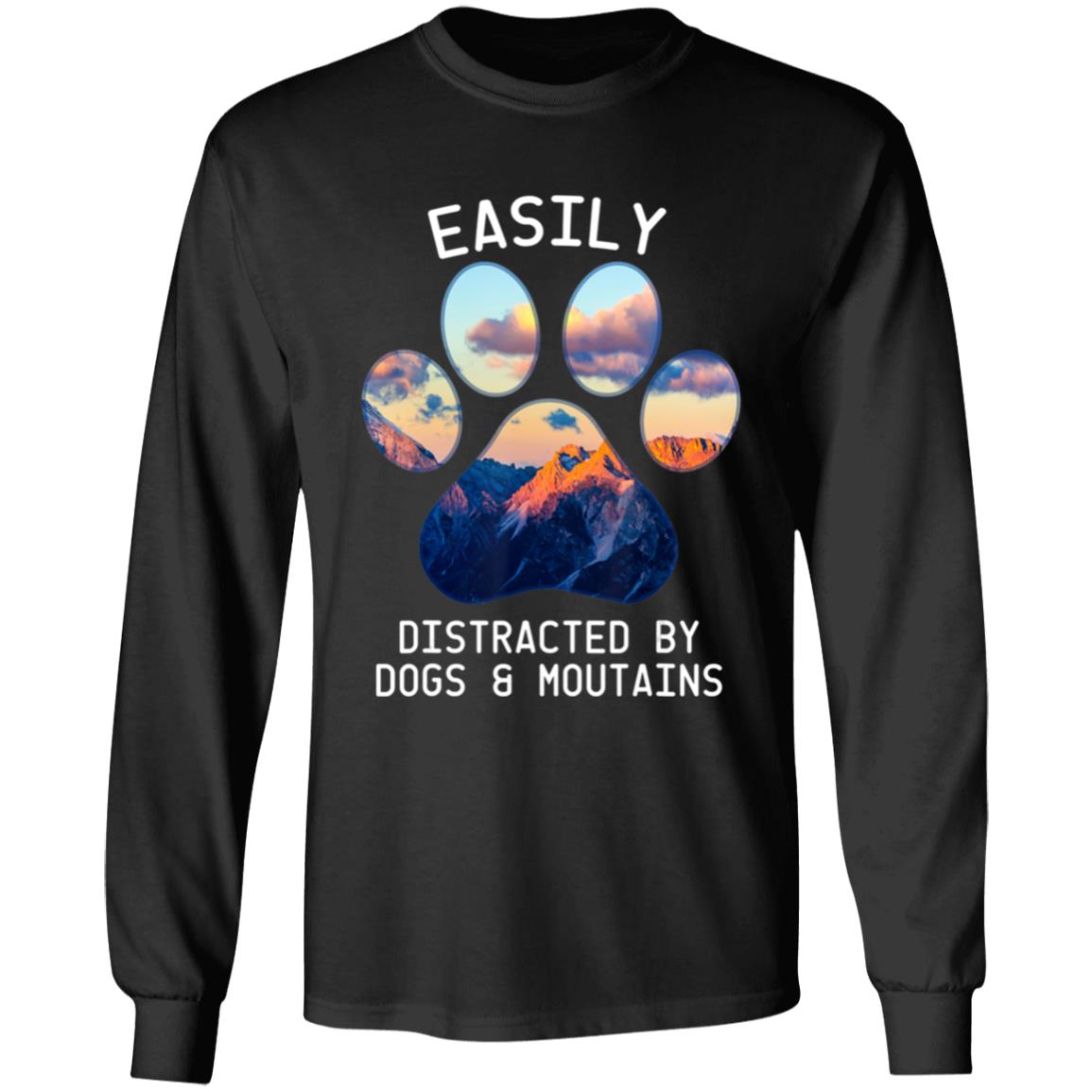 Easily distracted by dog and mountains camping lover t shirt - Teechipus