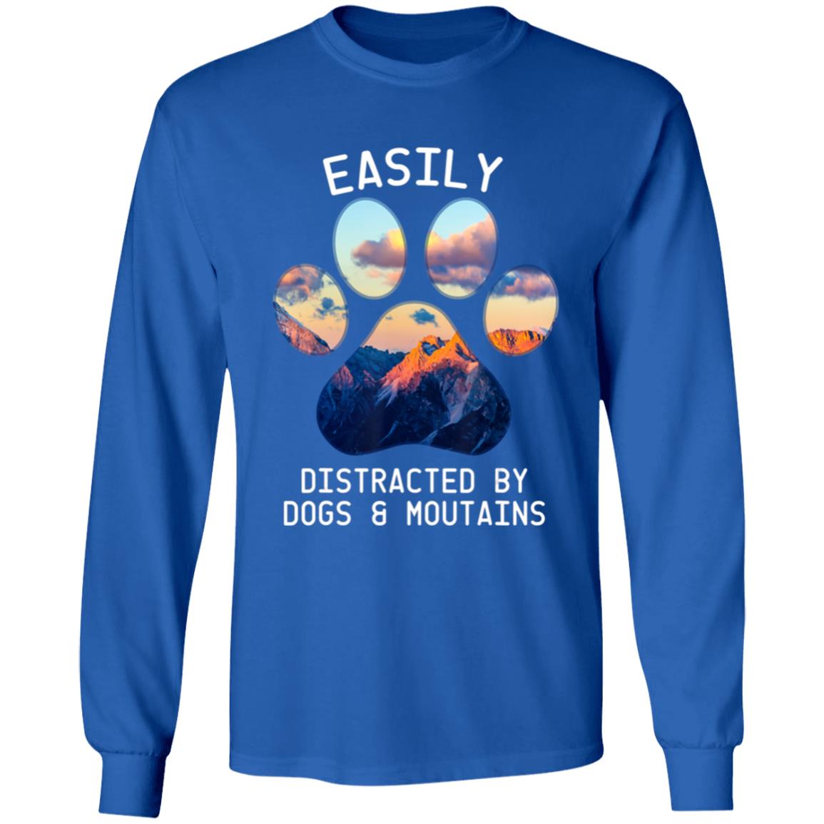 Easily distracted by dog and mountains camping lover t shirt - Teechipus