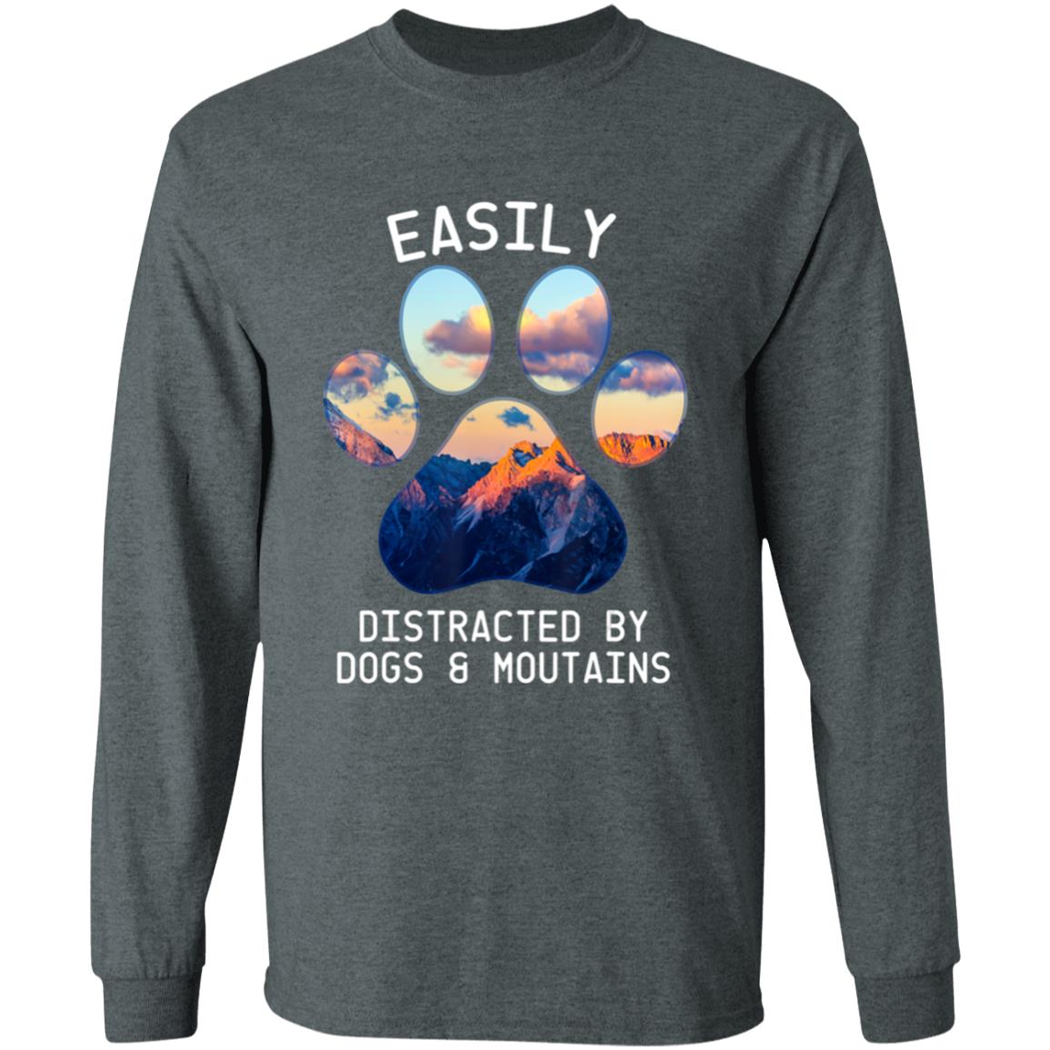 Easily distracted by dog and mountains camping lover t shirt - Teechipus