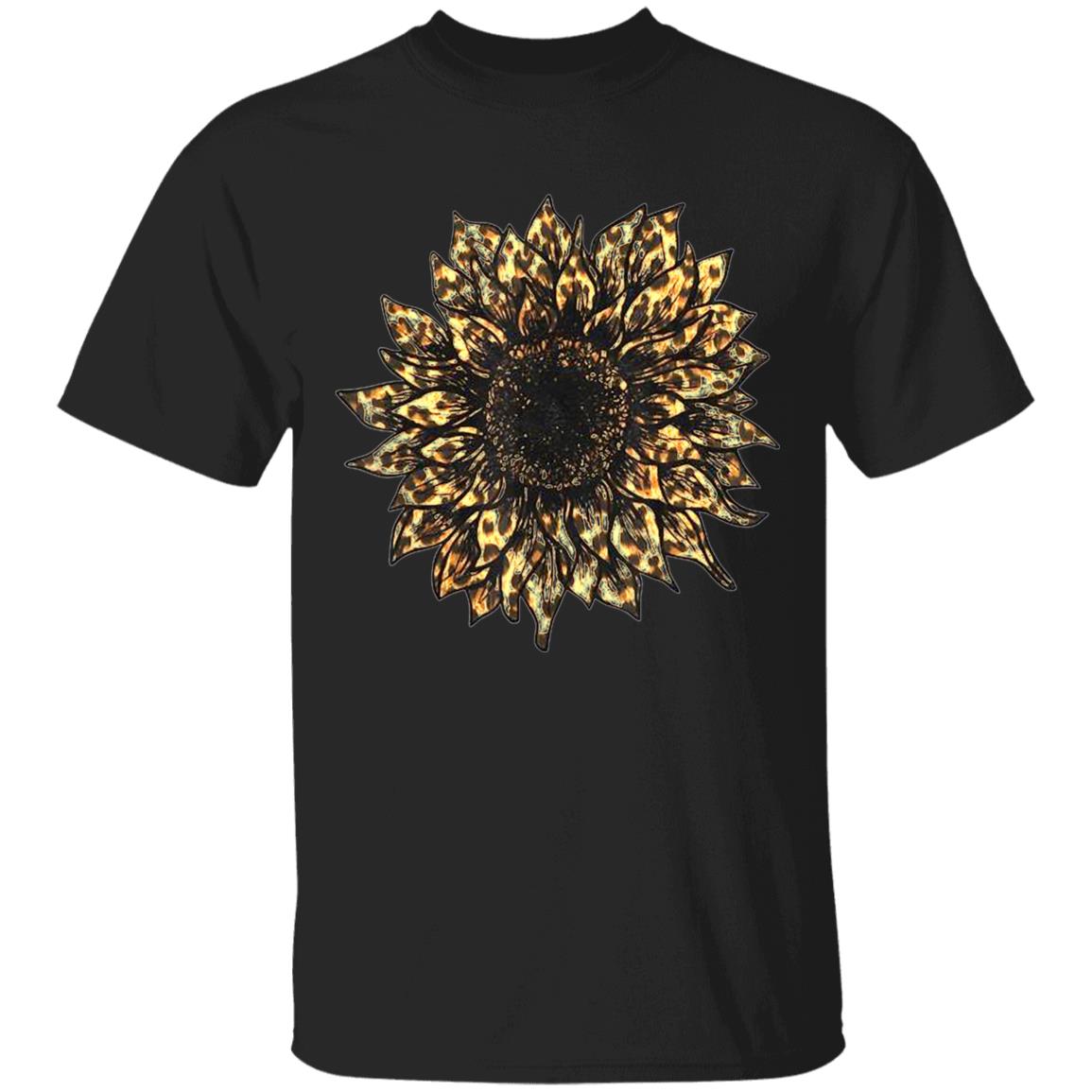 Cool Cheetah Leopard Print Sunflower Tshirt for Women Girls T-Shirt - Teechipus