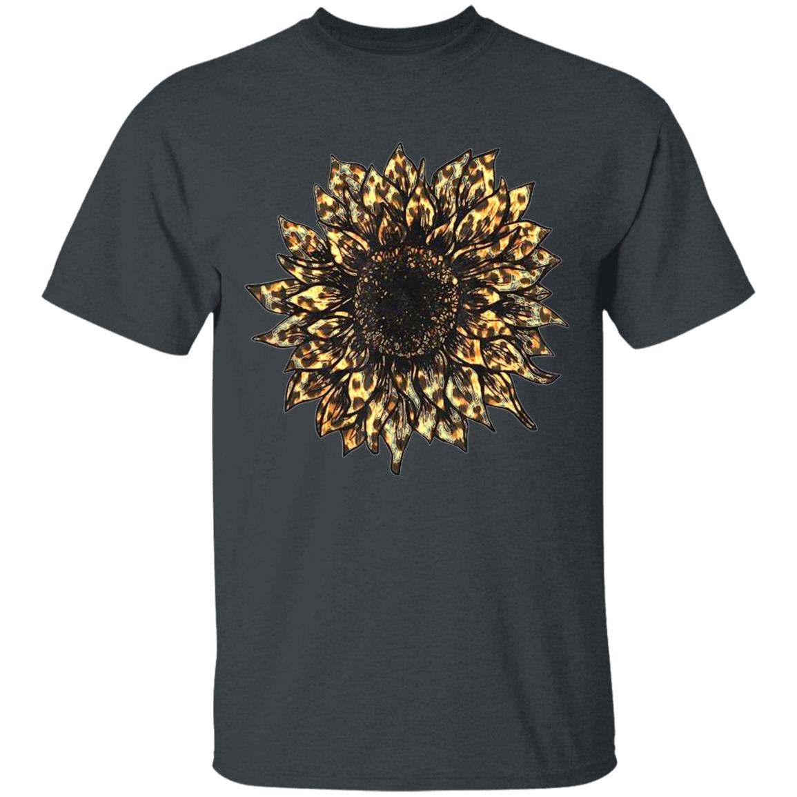 Cool Cheetah Leopard Print Sunflower Tshirt for Women Girls T-Shirt - Teechipus