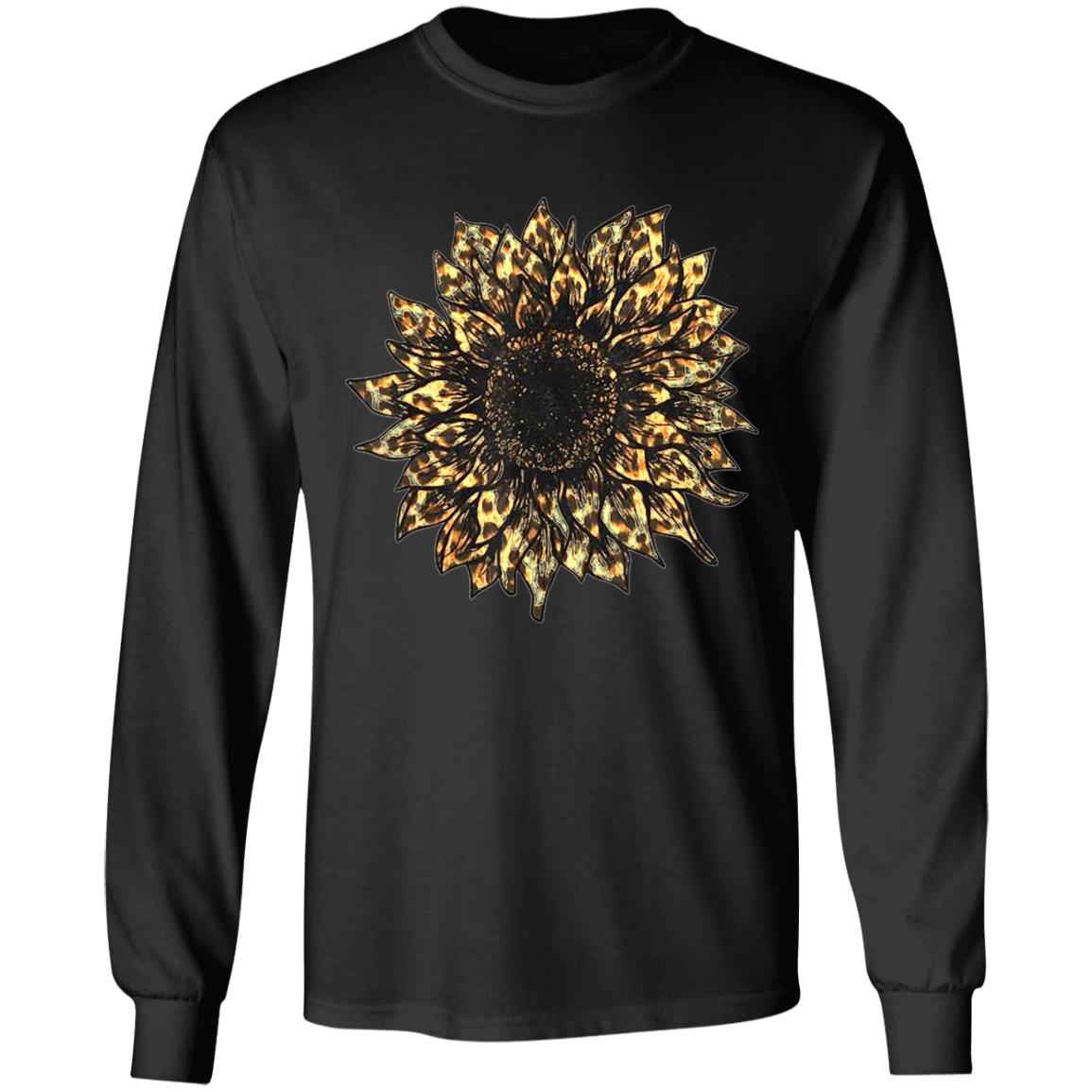 Cool Cheetah Leopard Print Sunflower Tshirt for Women Girls T-Shirt - Teechipus