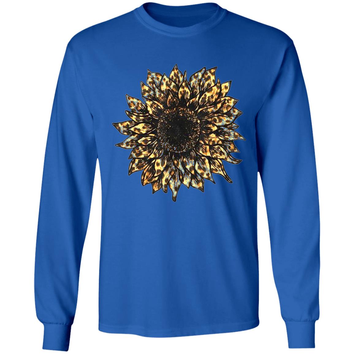 Cool Cheetah Leopard Print Sunflower Tshirt for Women Girls T-Shirt - Teechipus