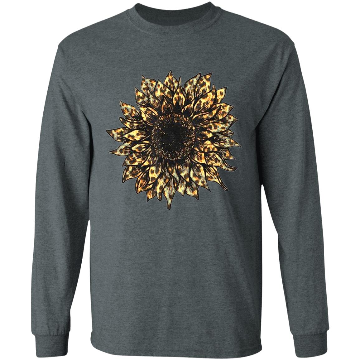 Cool Cheetah Leopard Print Sunflower Tshirt for Women Girls T-Shirt - Teechipus