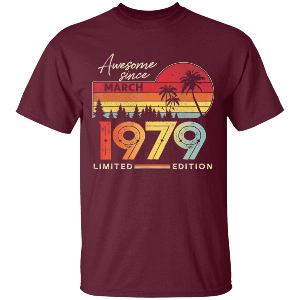 Awesome Since March 1979 Vintage Shirt 41 Yrs Old Bday Gift T-Shirt - Teechipus