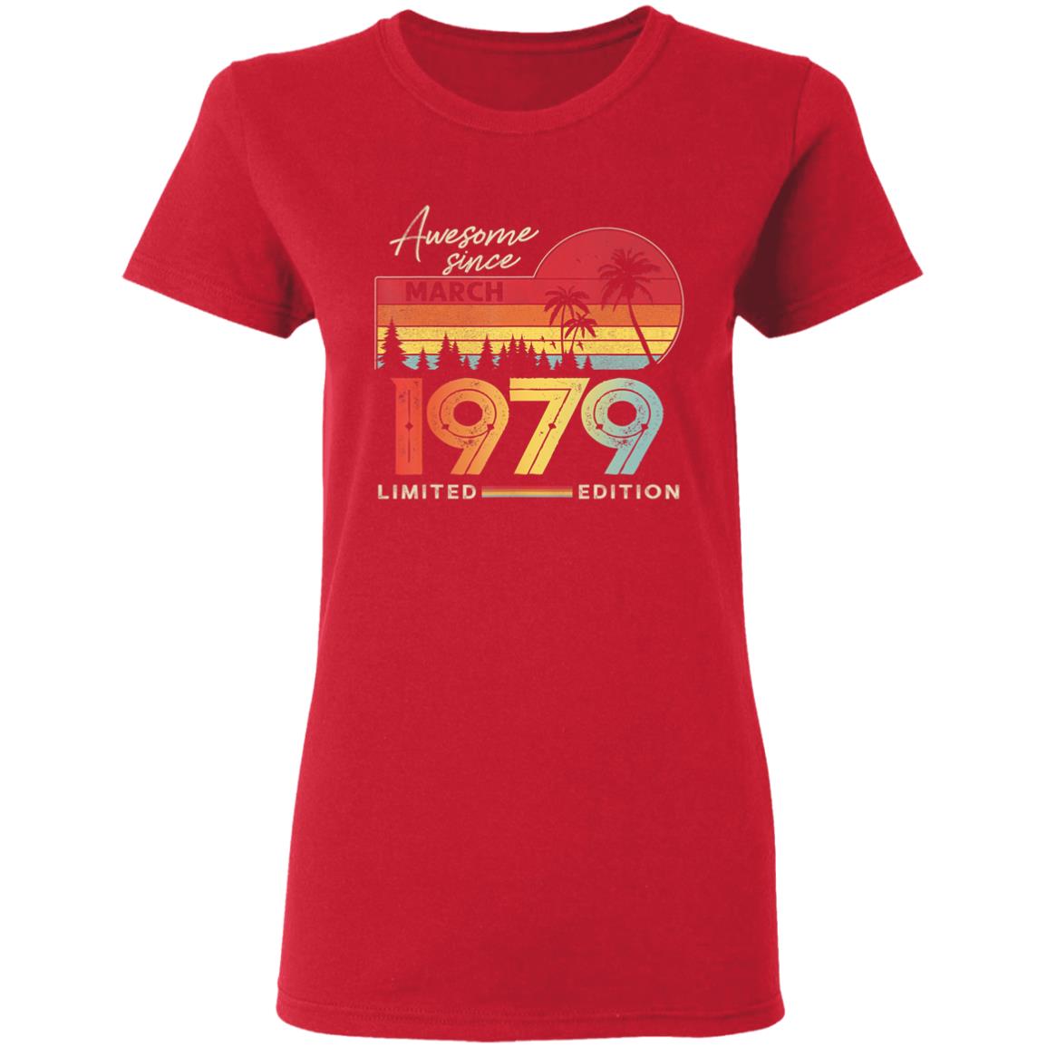 Awesome Since March 1979 Vintage Shirt 41 Yrs Old Bday Gift T-Shirt - Teechipus