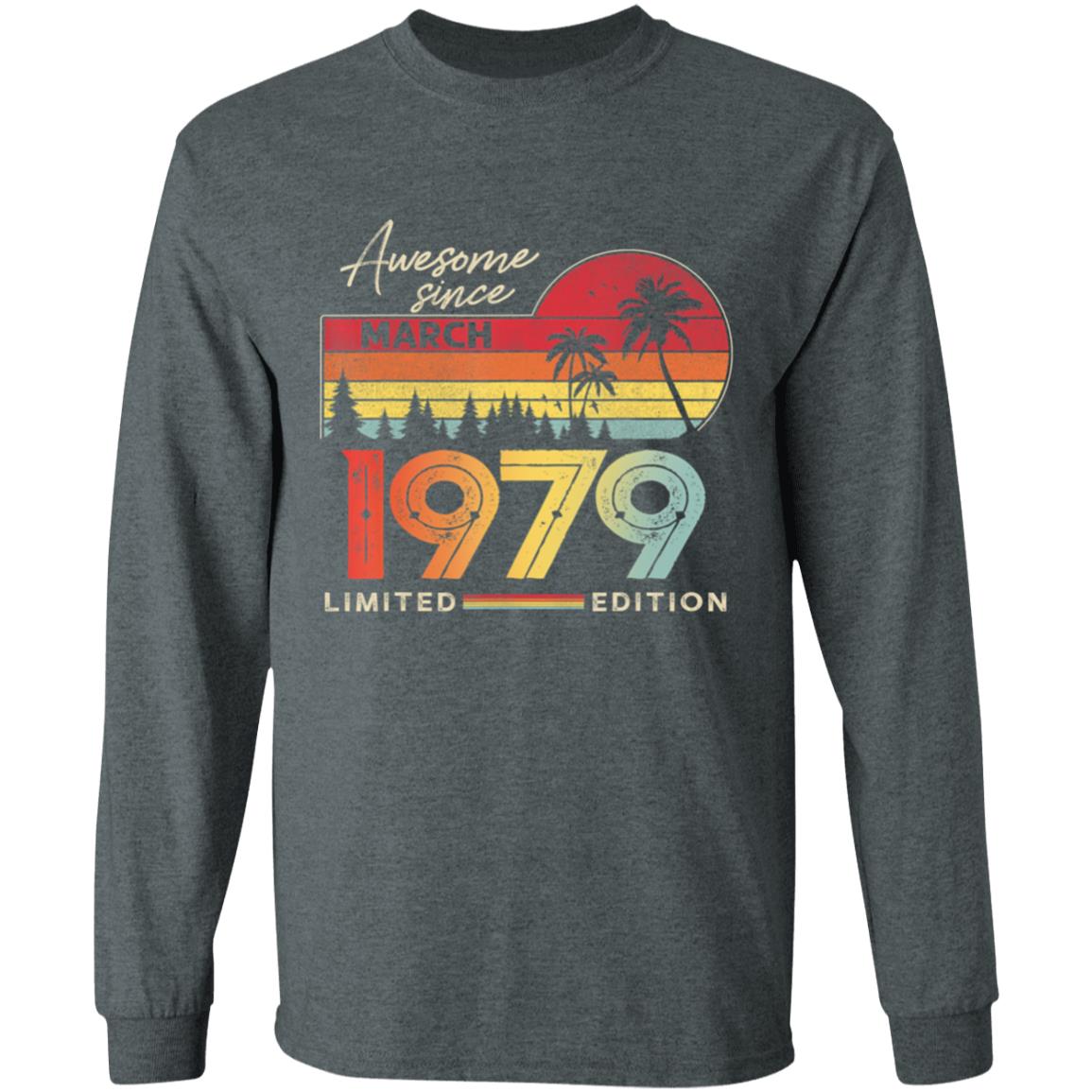Awesome Since March 1979 Vintage Shirt 41 Yrs Old Bday Gift T-Shirt - Teechipus
