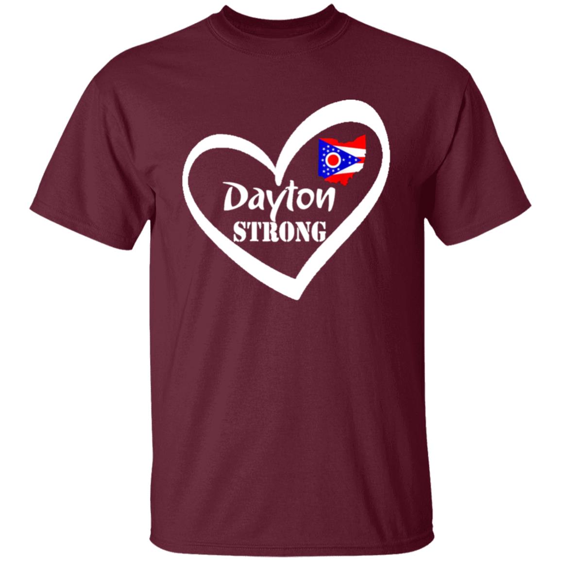 Ohio Dayton Strong Shirt Love Dayton Strong Ohio Heart Vintage shirt Black clothing plus size - Teechipus