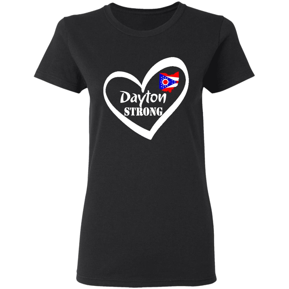 Ohio Dayton Strong Shirt Love Dayton Strong Ohio Heart Vintage shirt Black clothing plus size - Teechipus