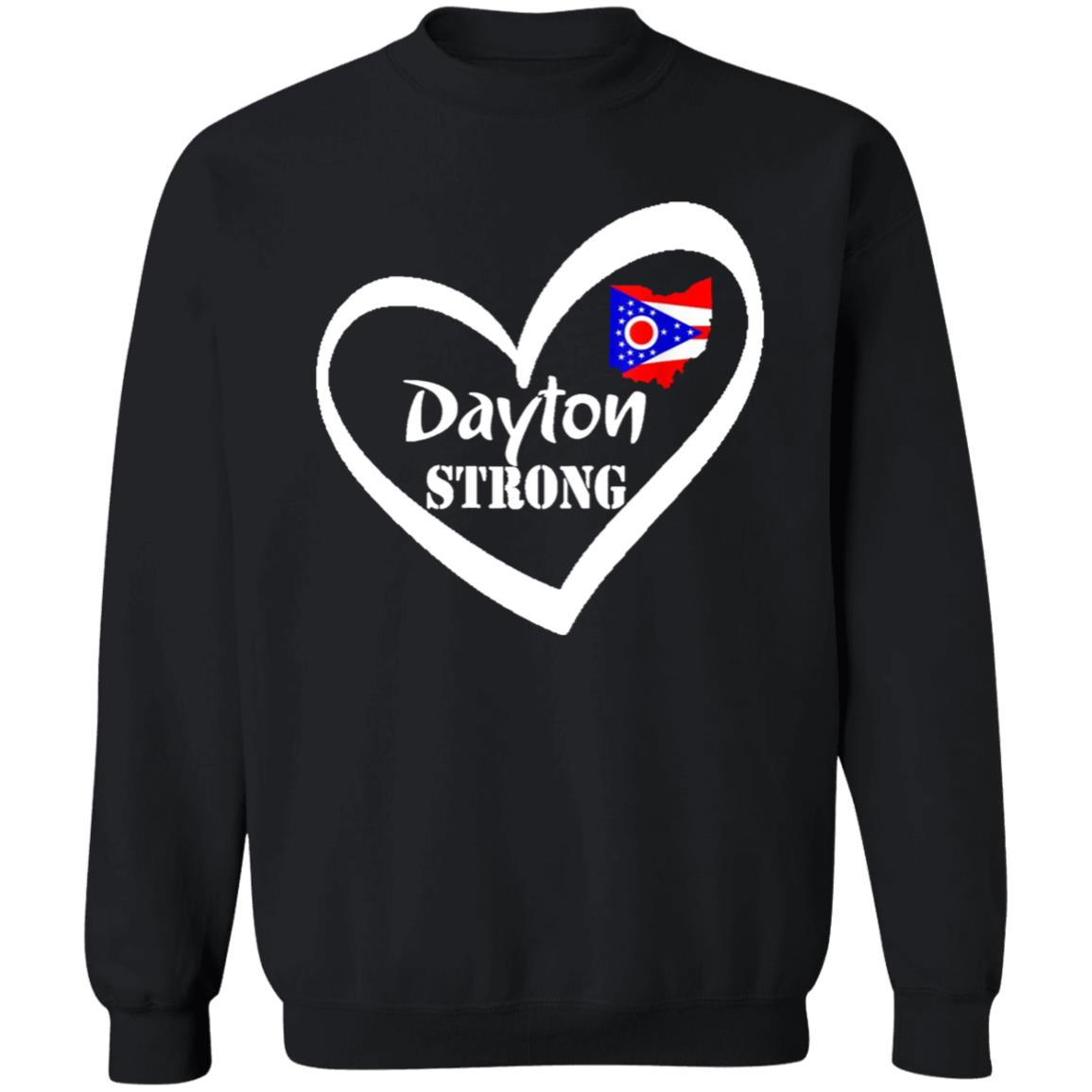 Ohio Dayton Strong Shirt Love Dayton Strong Ohio Heart Vintage shirt Black clothing plus size - Teechipus